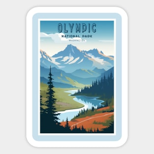 Olympic National Park Travel Poster Sticker